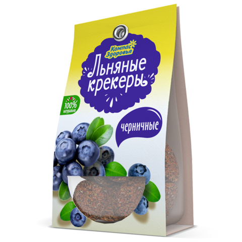 Компас здоровья льняные крекеры с черникой 50 г