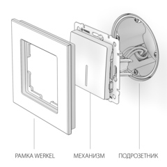 Werkel Выключатель W1112102 (WL02-SW-1G-2W-LED) глянцевый никель  (1-кл прох с подсв)