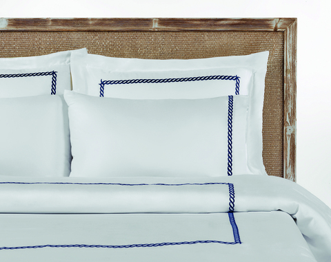 Пододеяльник 220x240 L'appartement Messina Marine белый с синим