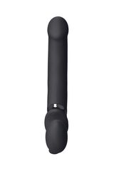 Черный безремневой вибрострапон Vibrating Bendable Strap-On L - 