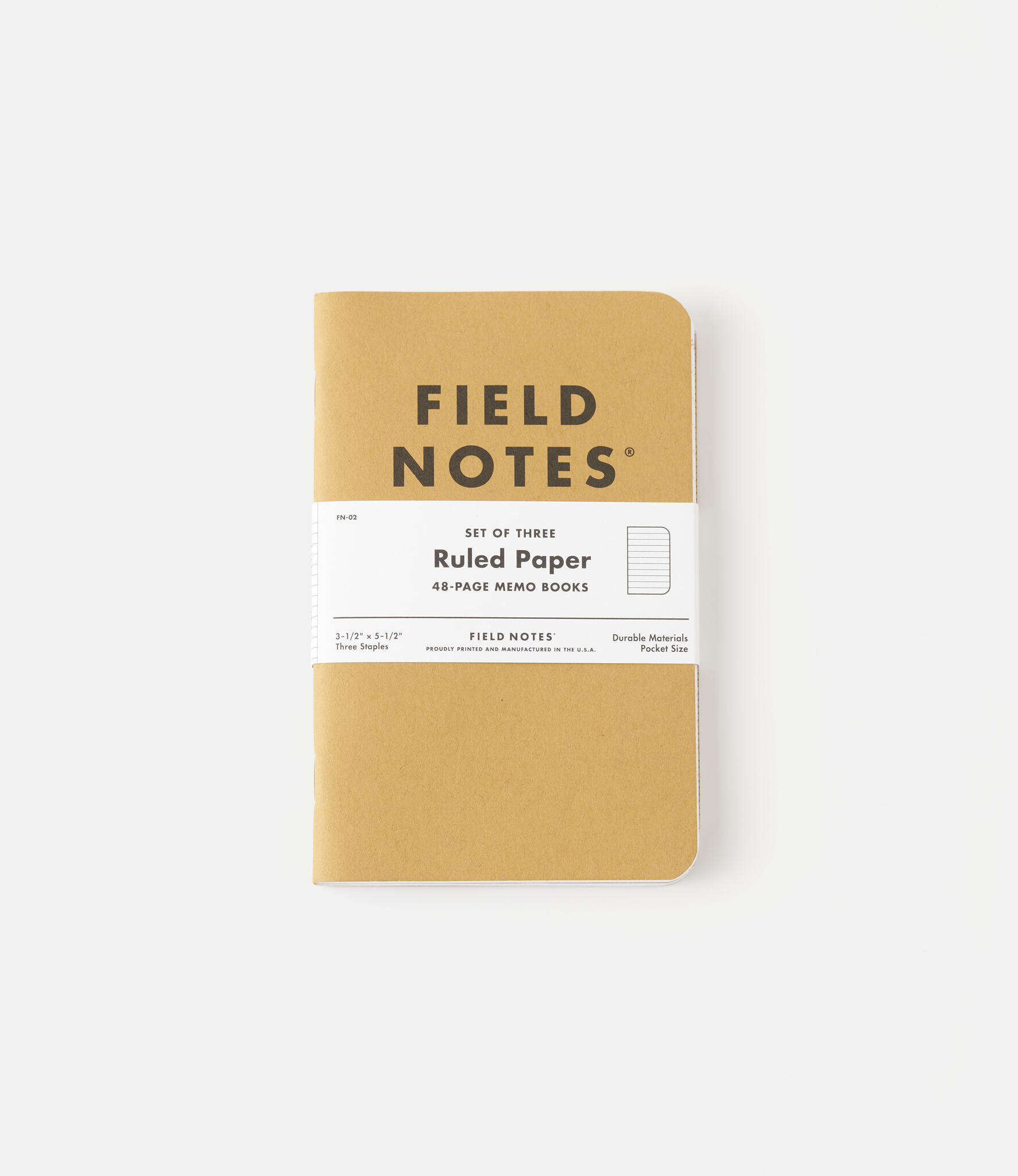 Field Notes Original Kraft Ruled — набор линованных блокнотов