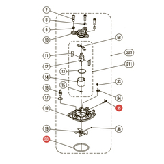 Запчасть №203 для HGSR. Крышка цилиндра в сборе
