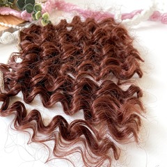 Волосы для кукол, трессы кудри-локоны-спиральки, цвет каштановый, длина 15 см*1 метр., набор 2 шт