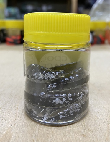 Форелевая силиконовая приманка COOL PLACE MAGGOT 1.6  цвет ЧЁРНЫЙ (БЕЛАЯ КРОШКА) СЫР