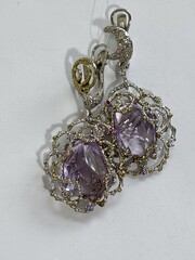 Аметист (серьги из серебра)