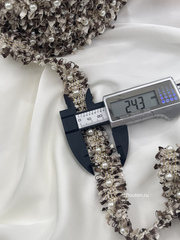 Тесьма жемчуг коричневая капучино твид