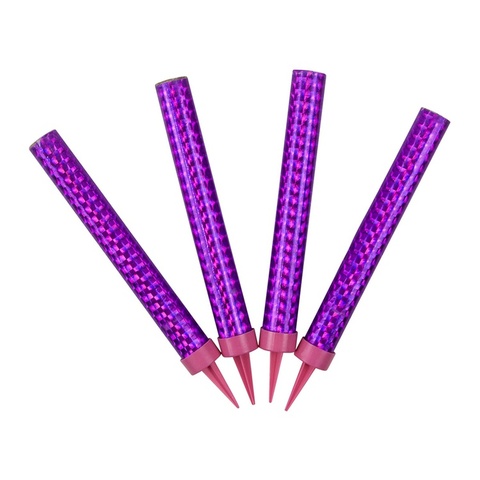 Свеча-Фонтан для торта Розовое Пламя 12см 30сек 4шт