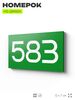 Номер на дверь 583, табличка на дверь для офиса, квартиры, кабинета, аудитории, склада, зеленая 120х70 мм, Айдентика Технолоджи