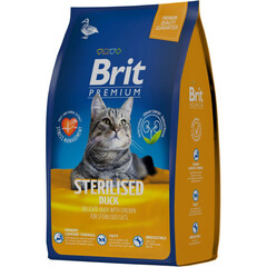 Brit Premium Cat Duck Chicken сухой корм для взрослых стерилизованных кошек (утка,курица) 800 гр
