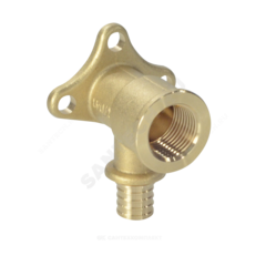 Водорозетка для PE-X труб аксиальная латунь Дн 16х1/2" ВР с фланцем РОС