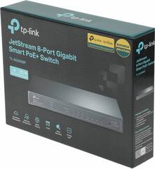 TP-Link SG2008P, JetStream™ 8-портовый гигабитный Smart коммутатор с 4 портами PoE+, 4 гигабитных порта PoE+, 802.3at/af, бюджет PoE — 62 Вт, стальной корпус