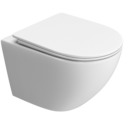 BelBagno BB5177CH-TOR/SC UNO-TOR Унитаз подвесной, безободковый, с системой смыва "Торнадо", с сиденьем soft close, BB5177CH-TOR/SC