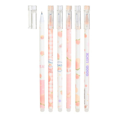 
          Ручка гелевая, пиши-стирай, Basir, синие чернила, серия "Персик", корпус с рисунком, 12 шт