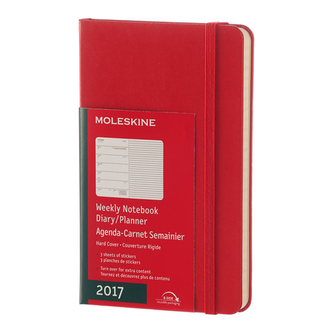 Еженедельник Moleskine Classic Wknt Pocket, цвет красный