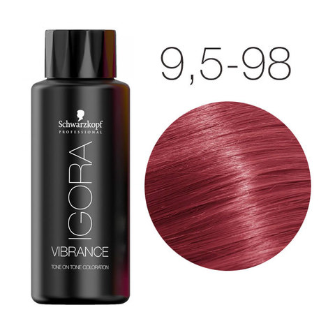 Schwarzkopf Igora Vibrance 9,5-98 (Светлый блондин пастельный фиолетовый красный) - Безаммиачный краситель для окрашивания тон-в-тон