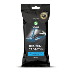 Влажные салфетки для очистки стекол, зеркал и фар Grass, 30 шт ---