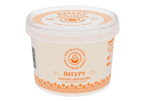 Йогурт персик-маракуйя "Киржачский", 450г