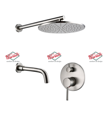 Душевой комплект Warmer Brushed Chrome Line 400100 8D210