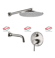 Душевой комплект Warmer Brushed Chrome Line 400100 8D210