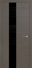 Межкомнатная дверь V-I / Цвет Гриджио / Остекление "Лакобель черное" / Двери Верда