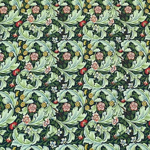 ПРЕДЗАКАЗ, ЛИСТЬЯ АКАНТУСА СВЕТЛО-ЗЕЛЕНЫЕ, МОРРИС, 100% хлопок