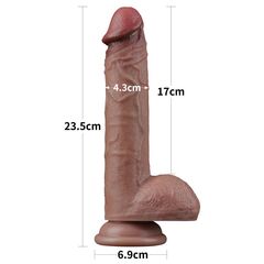 Коричневый фаллоимитатор 9 Dual Layered Silicone - 23,5 см. - 