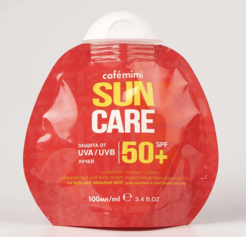 Крем для лица и тела Солнцезащитный, водостойкий SPF50+ 100мл Cafe Mimi