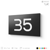 Табличка с номером 35 на дверь квартиры, для офиса, кабинета, аудитории, склада, черная 120х70 мм, Айдентика Технолоджи