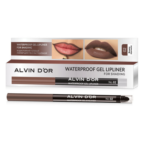 Alvin D`or P-21 Карандаш для губ гелевый водостойкий Lipliner for shading тон 02 коричневый 0,29г