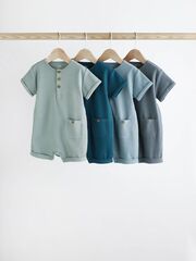 Боди с коротким рукавом для малышей Next C42-873, 4 шт., Синий, Голубой, Серый