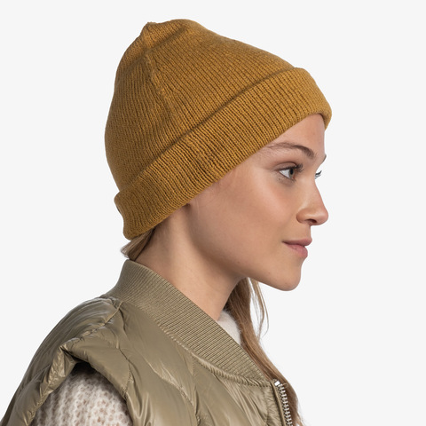 Картинка шапка вязаная Buff Hat Knitted Jarn Ocher - 4