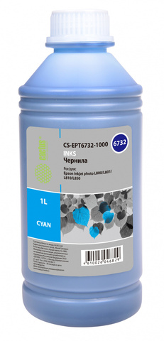 Чернила Cactus CS-EPT6732-1000 T6732 Голубой / Cyan 1000мл для Epson Epson L800/L810/L850/L1800