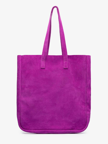 сумка шоппер фуксия на молнии замша