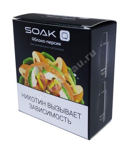 Картриджи SOAK Q 1500 затяжек - Яблоко-персик (Apple Peach Bonbon)