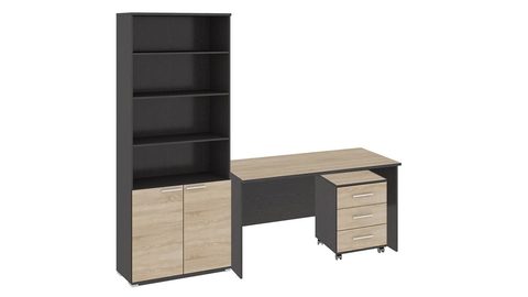Стандартный набор офисной мебели «Успех-2» (Венге Цаво, Дуб Сонома)