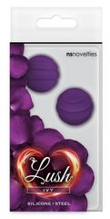 Фиолетовые стальные вагинальные шарики с силиконовым покрытием - 