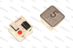 Кнопка (кнопочный модуль) MT42 RUS "5 Этаж", квадратная, красная подсветка, Брайль.