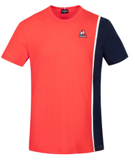 Теннисная футболка Le Coq Sportif Saison 1 Tee SS No.1 M - tech red/bleu nuit