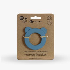 Damaq qaşıyıcı\PETITE&MARS Silicone teether with rattle Beary Petrol Blue 0m+