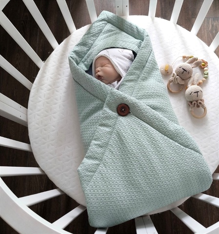 Демисезонный комплект для новорожденного 3 предмета, рост 56-62, 100% хлопок, цвет мятный, MAMINY ZAPISKY
