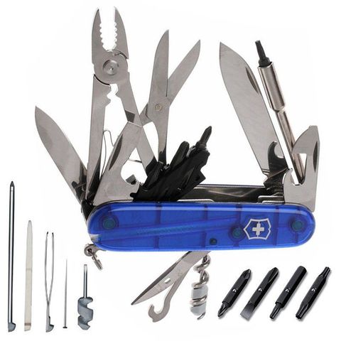 Нож складной Victorinox CyberTool, 91 mm, 34 функции, полупрозрачный синий (1.7725.T2)