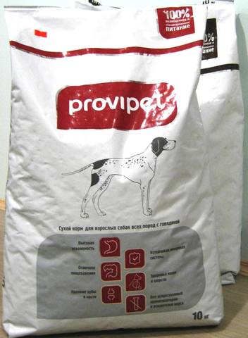 Комбикорм для взрослых собак всех пород с говядиной (10кг) PROVIPET Пурина