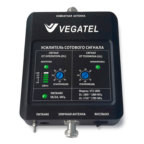 Усилитель сигнала сотовой связи (репитер) VEGATEL VT2-1800 (LED)