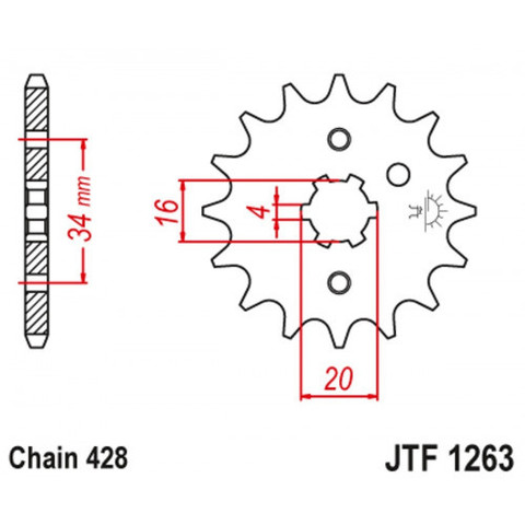 Звезда ведущая JT JTF1263.15 JTF1263-15 TT225R TTR225 XT225 Serow