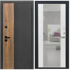 Купить Входная дверь L 46 - Алиса ПВХ ясень белый с зеркалом