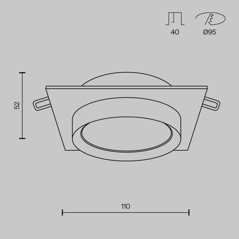 Встраиваемый светильник Maytoni Hoop DL086-GX53-SQ-WS