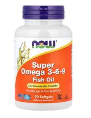 Now Foods Super Omega 3-6-9, рыбий жир, 90 мягких таблеток