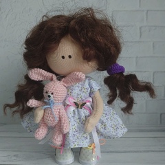 Волосы для кукол, трессы кудри-локоны-спиральки, коричневые с рыжинкой, длина 15 см*1 метр, набор 2 шт.