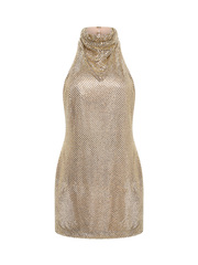 Золотое мини-платье из кристаллов