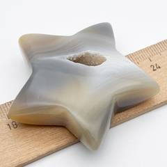 Агат с жеодой, звезда, размер 53*55 мм, цена за 1 шт